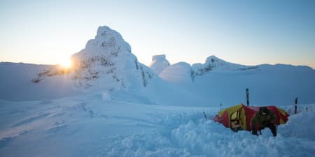 Teltplassen på toppen av Sauen (2077m)