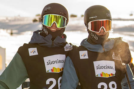 SEISER ALM: Ulrik Samnøy og Christian Nummedal klare til start. Foto: Nor Freeski