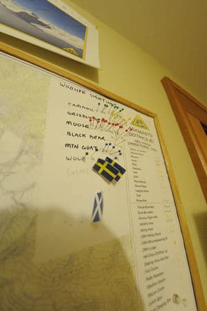 Se nøye på bildet, som er guidenes kart for viltobservasjoner. "Swedes" havner i kategorien for viltdyr :-) Bilde: Endre Løvaas
