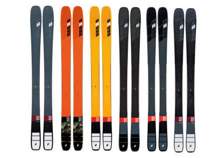 NESTE SESONGS SKI FRA K2: Fra venstre: Mindbender 98 Ti Alliance, 116c, 108 Ti, 99Ti, 90Ti og 88.