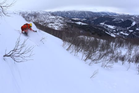 TESTING TESTING: Det er moro å teste skijakke når det er slike forhold. Bildet er fra Strandafjellet. Foto: Hans Petter Hval