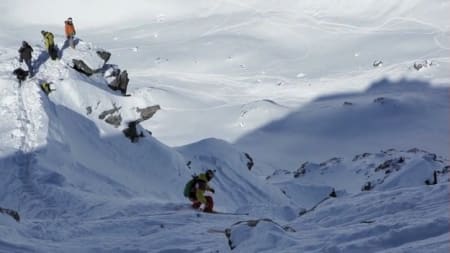 VOLE VOLE: Her er Torgrim i aksjon på legendariske Bec de Rosses i Verbier.