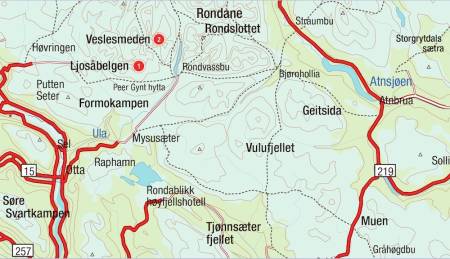 Kart for Rondane