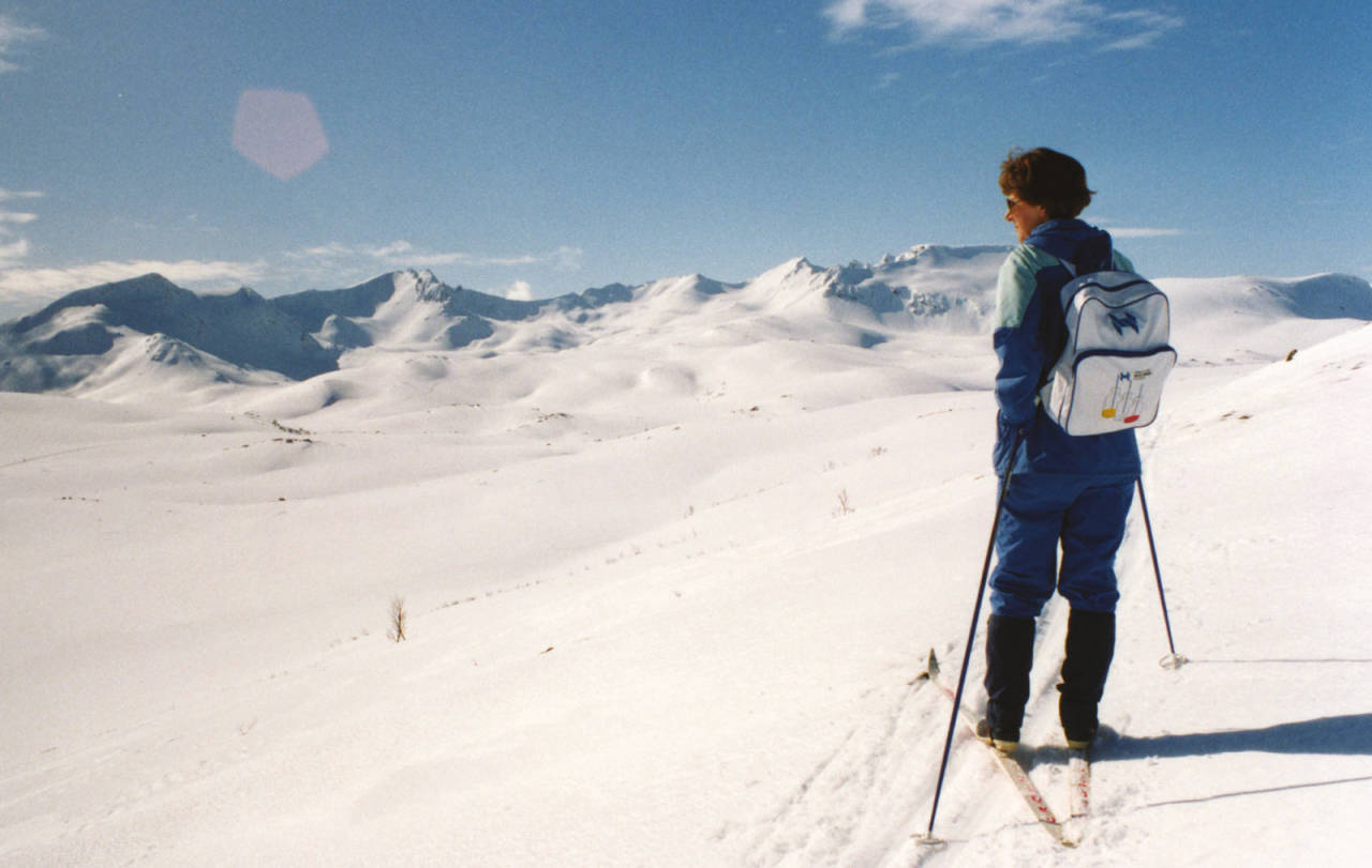 Monika Dramsdahl på vei opp mot «Holla» på 80-tallet.Foto: Harald Dramsdahl