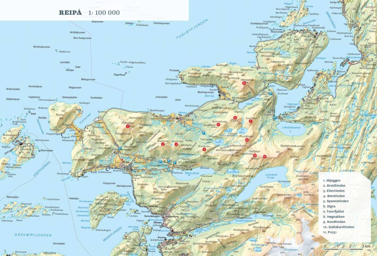 Oversiktskart over Reipå. Fra Toppturer rundt Bodø.