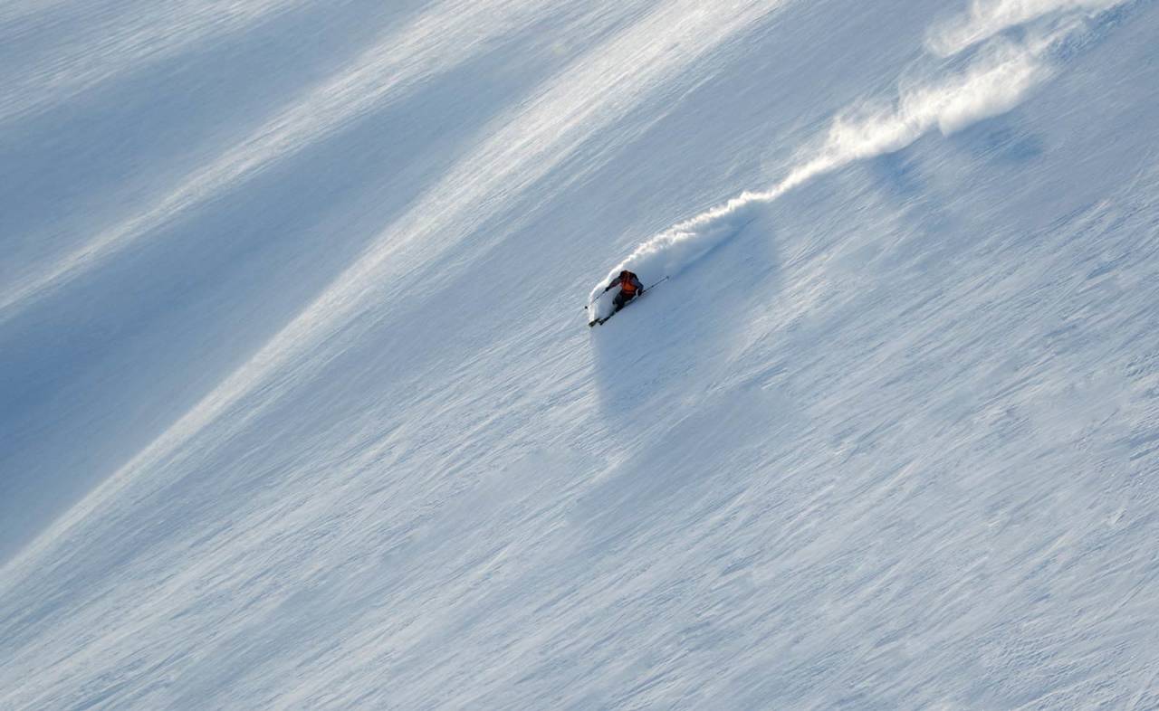 Vetledalsbreen i mars. Foto: Jostein Aasen. / Toppturar i Sogn.
