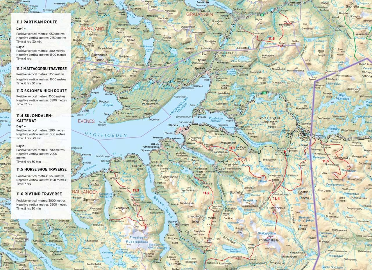 Oversiktskart. Fra Toppturer rundt Narvik.
