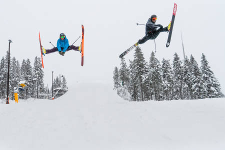 Kaj Zackrisson og Eirik Finseth tilbrakte en dag på ski i Oslo vinterpark. Foto: Christian Nerdrum