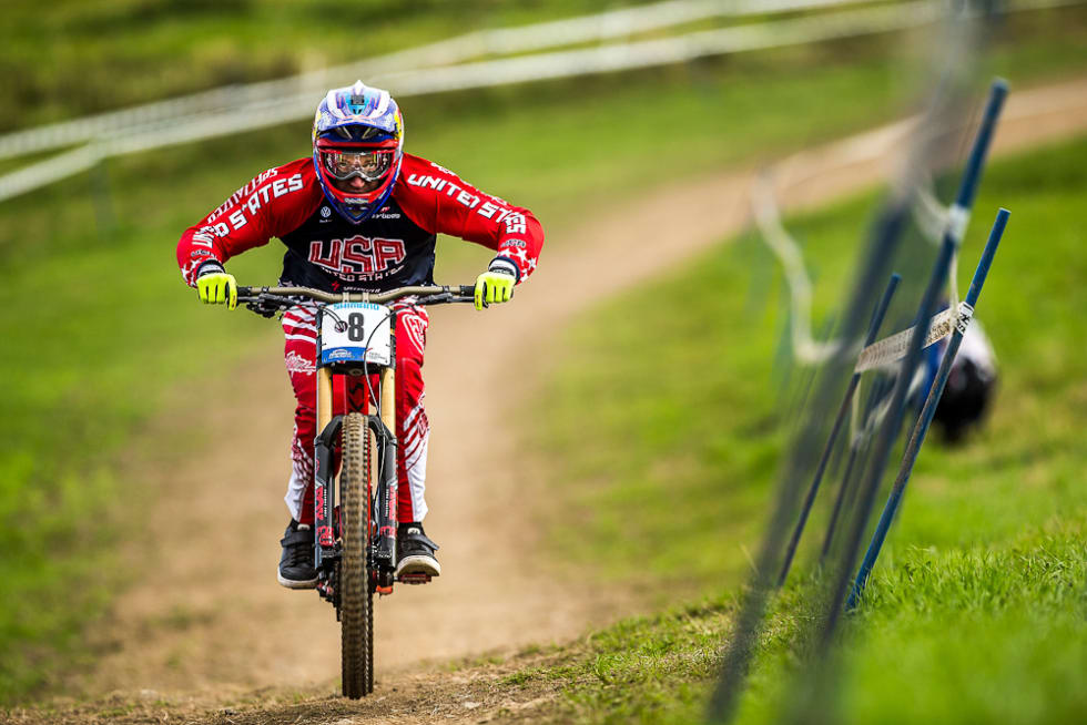 ENER: Aaron Gwin er verdens beste utforsyklist når han er skadefri, men han har ikke noe VM-gull ennå. Foto: Sven Martin fra Hafjell.