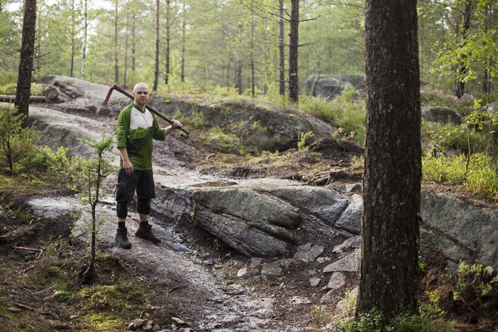 PIONÉRPROSJEKT: Stien som har blitt tilrettelagt, følger naturlige formasjoner i terrenget i Østmarka, og er laget for å være både morsom og bærekraftig. _63A2461