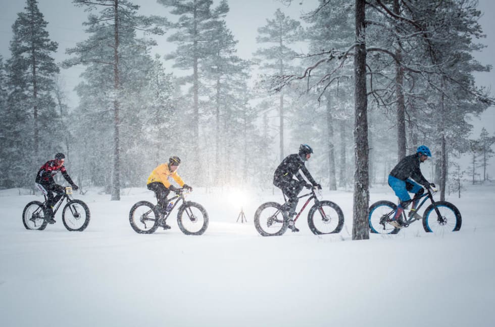 Snø er en del av gamet, og under fatbike-NM 2015 ble det rikelig av det. Foto: Snorre Veggan Fatbike NM 2015 3- Snorre Veggan 1400x924