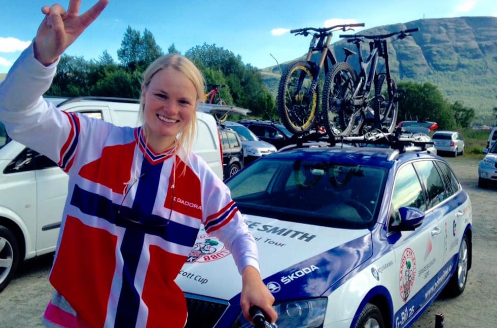 Hilde Sangesland Strædet ble norgesmester i utfor 2015. Her fra Norgescupen på Oppdal. Foto: Privat Hilde Sangesland Strædet NC Oppdal 2015 - privat 1400x924
