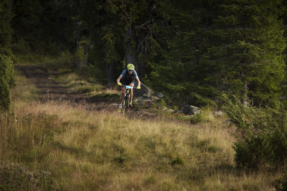 ALENE: Gustav Larsson kom alene ut av skogen til Nysetra. (foto: Kristoffer H. Kippernes) _IPP0249
