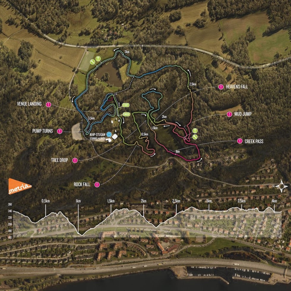 Slik blir rundbaneløypa i EM. Foto: Arrangøren XCO map and profile 1200x1200