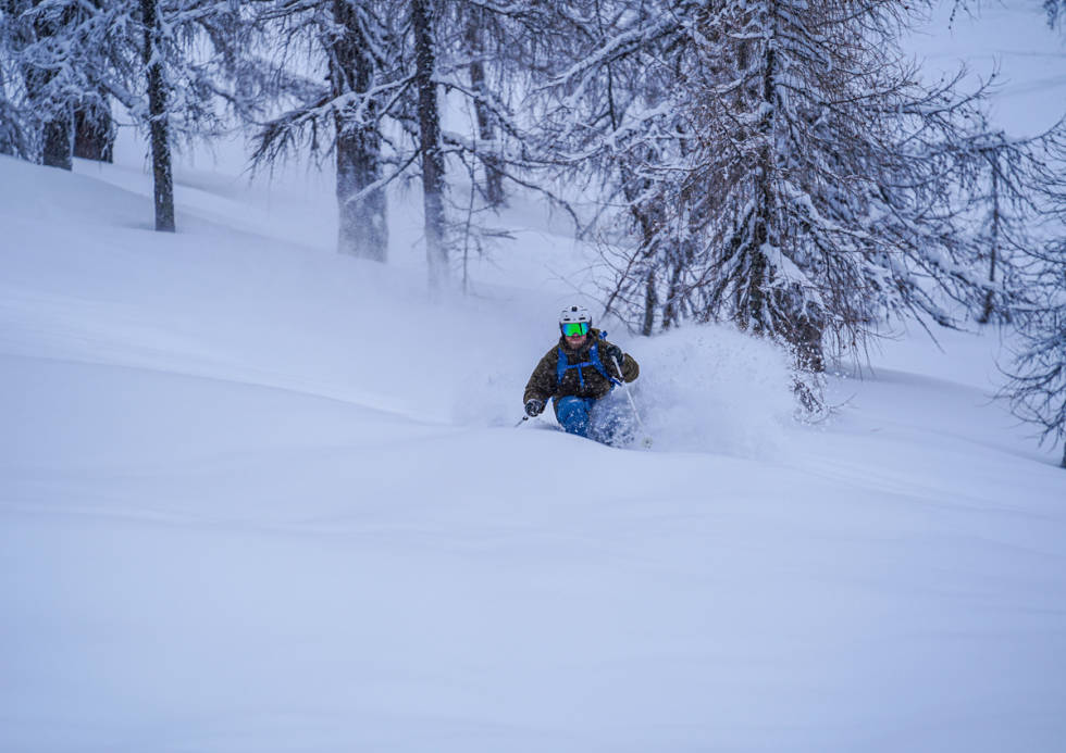 FORFTTEREN: Magnus Hovden Utkilen fikk også testa skikjøringa i Zauchensee. Foto: Joakim Dokka Magnus Hovden Utkilen i Alpene