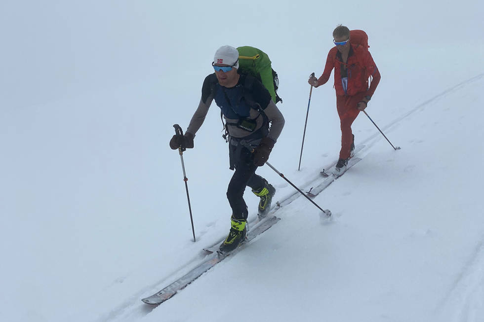 VARIERENDE FORHOLD: Turen gikk i varierende forhold, men med god snø i nedkjøringene. Foto: Gjermund Nordskar Høgruta i Jotunheimen