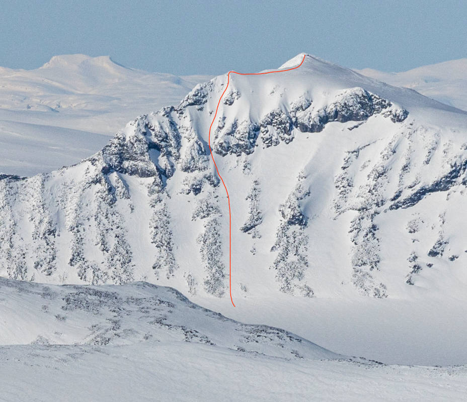 LINJA: Det var denne linja Lukas Heck og Gjermund Nordskar kjørte. Foto: Gjermund Nordskar Gjermund Nordskar Galdhøpiggen