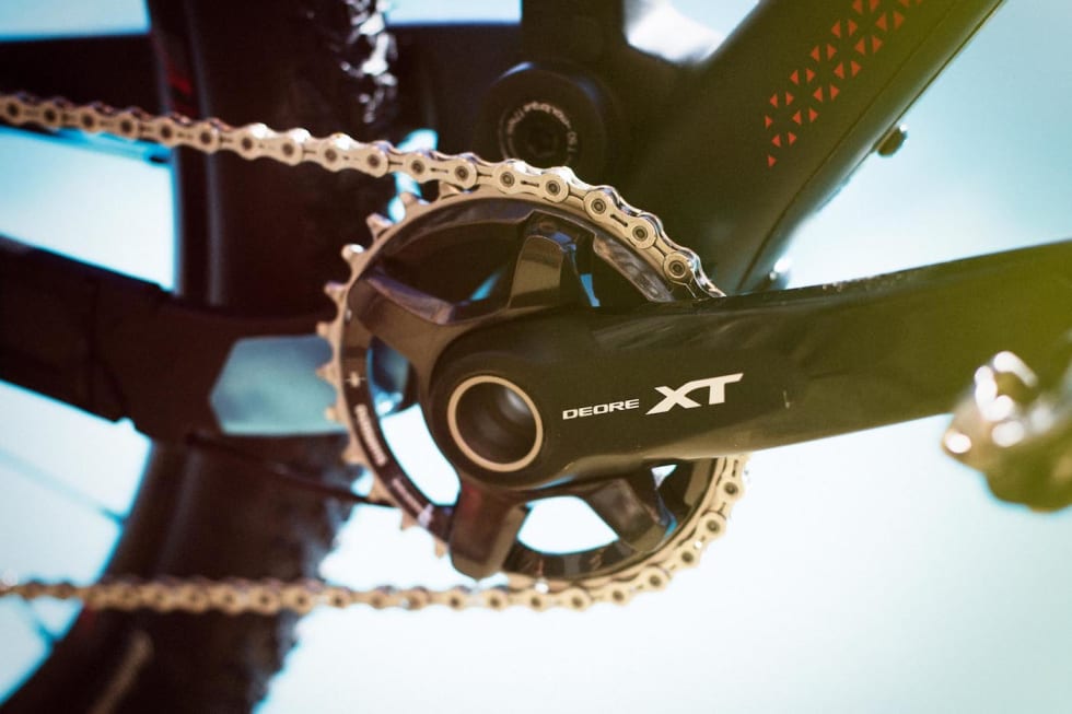 ÉN ER NOK: Shimano XT-gruppen har 1x11-drivverk. Foto: Kristoffer Kippernes MERIDA_4 1400x933
