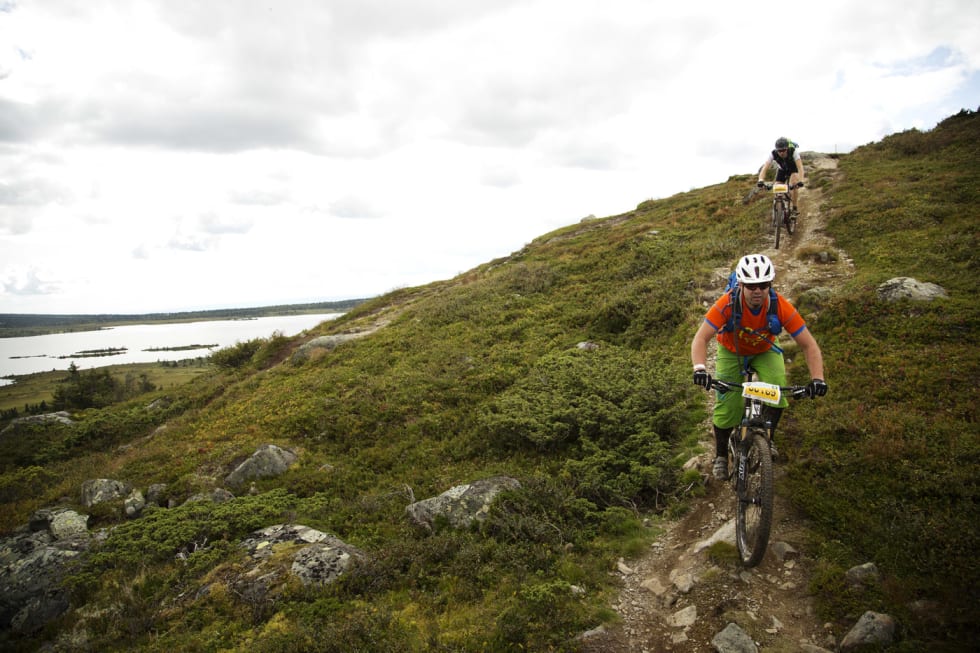 LIKER STI: Frank Jonny Brenno fra Nesbyen hadde bare syklet grusritt tidligere, men var ikke i tvil om at stiritt er best. (foto: Kristoffer H. Kippernes) _IPP6588