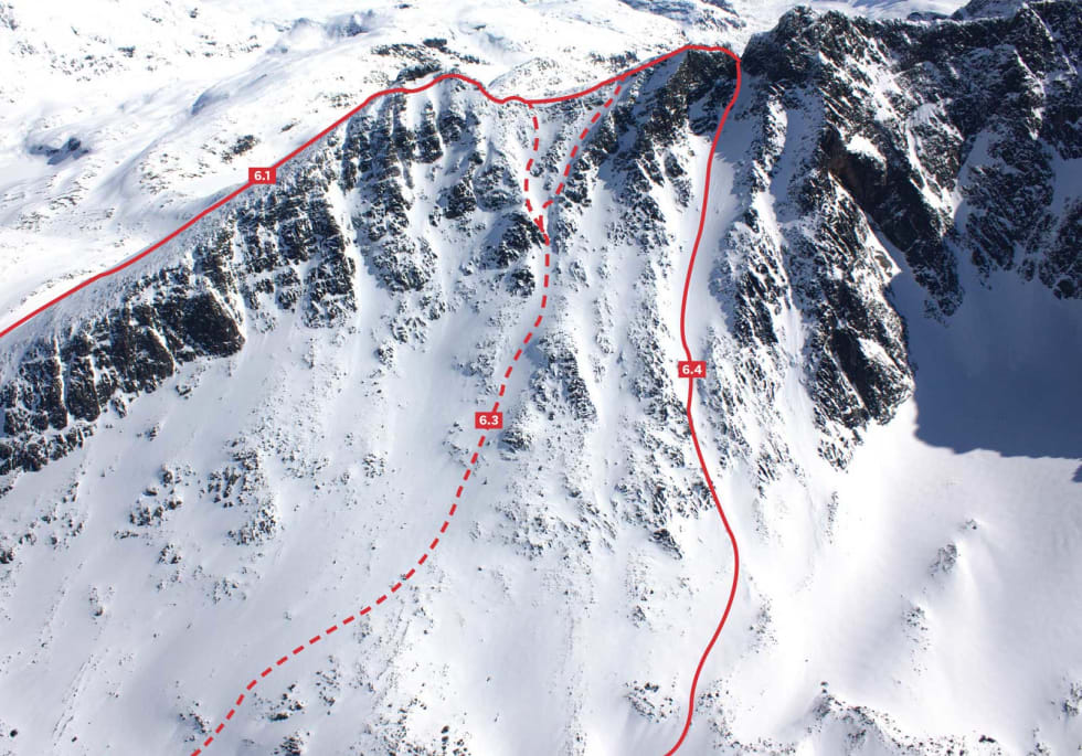 Ned Styggedalsbreen frå austsida av Nebbskar. Foto: Bjørnar Bjørhusdal. / Toppturar i Sogn.