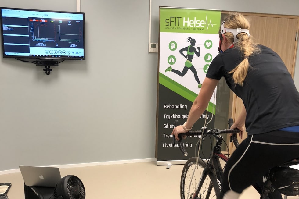 Testene på sFIT Helse forrige uke viser framgang på alle punkter til tross for sjukdom. Foto: Stine Ernst Grønås Anette Røssum Bastnes - retest sFIT Helse september 2018 - Stine Ernst Grønås 2 1400x933