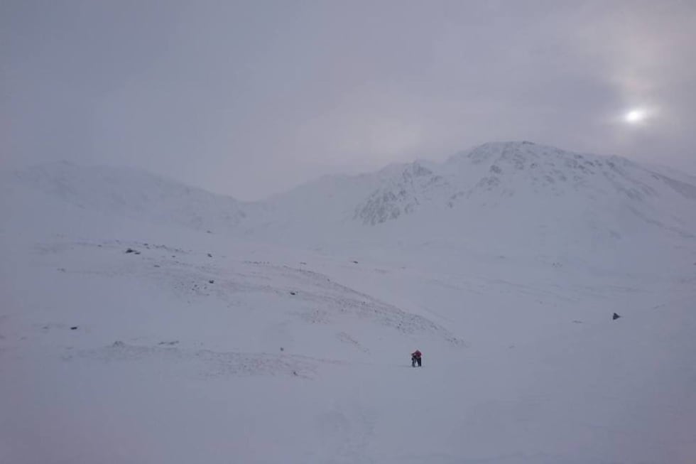 Iditarod Trail Invitational byr på store åpne landskap og lange strekker der en ikke ser verken folk eller infrastruktur. Foto: Privat Nina Gässler Iditarod Trail Invitational 2018 - Foto Privat 1400x933