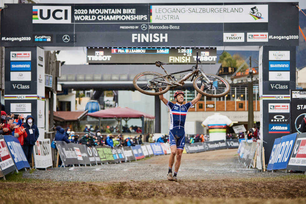 SEIERHERRE: Jordan Sarrou tok et overraskende VM-gull i Leogang. Foto: Irmo Keizer Jordan Sarrou vinner VM-gull