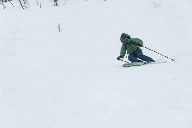 LYNGEN: Varierte værforhold i Lyngen sist uke, men det er jo Lyngen, så sjukt bra var det likevel. Foto: Henrik Ulleland