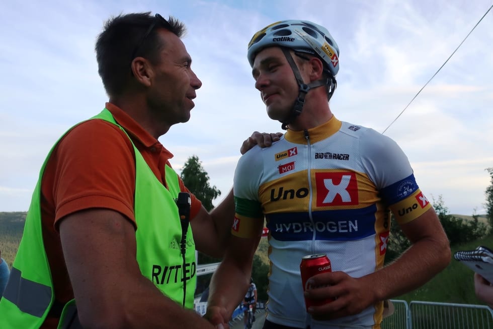 Ole Christian Nymoen og Audun Fløtten. Foto: Kent Murdoch Ole Christian Nymoen - Audun Fløtten Tour de Hallingdal stage 1 2017 - Murdoch 1400x933
