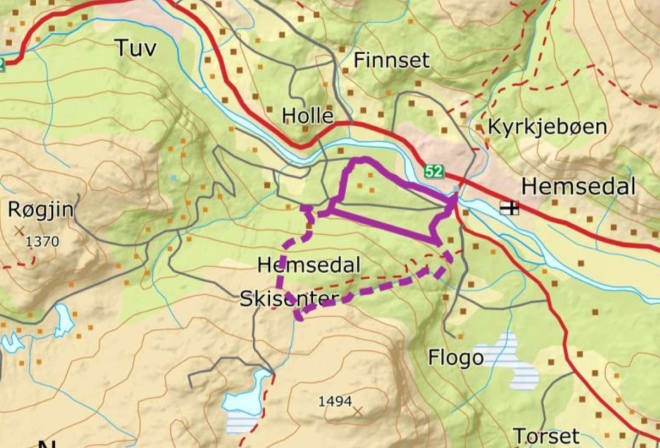 PLAN: Dette området berøres av utbyggingsplanene. Illustrasjon fra Skred AS
