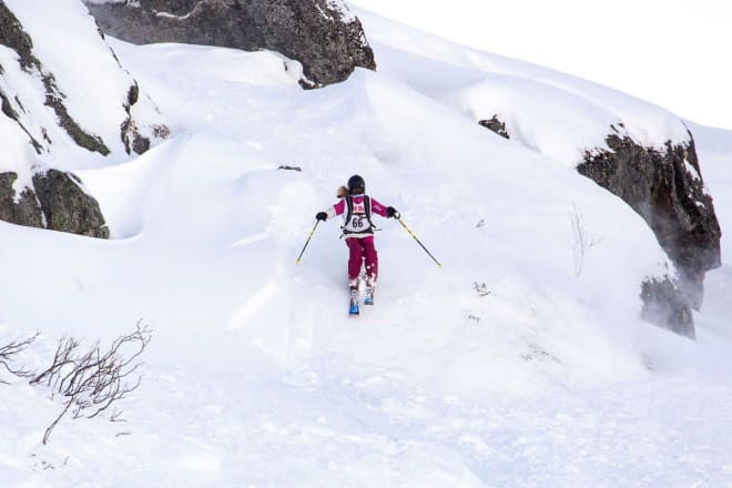 KIDSA I FOKUS: Både store og små får kjøre når tidenes første Narvik Freeride går av stabelen. Foto: Jan Arne Pettersen