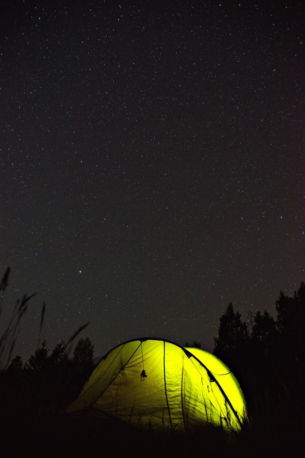 En kald, men vakker natt i The Rockies