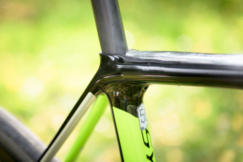 SPJÆLING: Setepinnediameteren på Cannondale er 25,4 mm, en standard svært få andre i bransjen benytter seg av. Dette gir setepinnen stor eksibilitet.