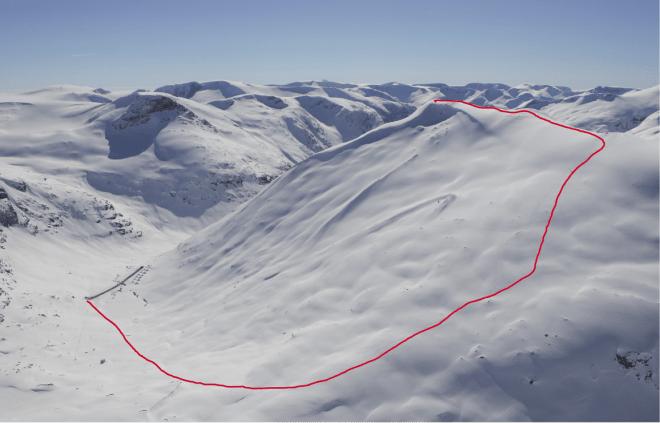 Sætreskarsfjellet sett fra nord. Foto: Håvard Myklebust