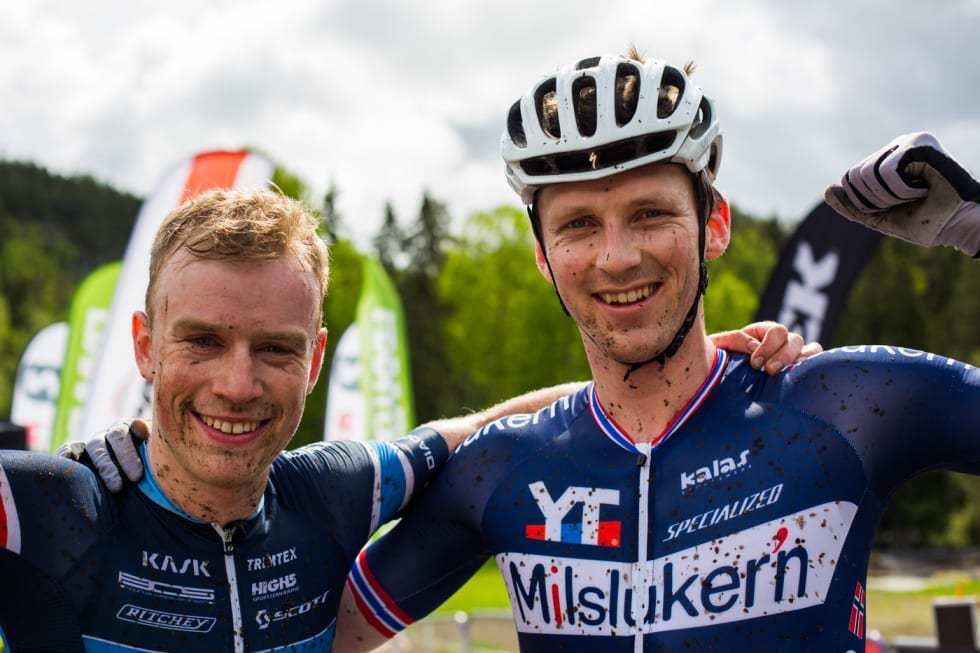 Ole Hem tok seieren i Terrengsykkelrittet 2016 foran fjorårsvinneren Ola Kjøren. Foto: Snorre Veggan Ole Hem - Ola Kjøren - TRS 2016 - Snorre Veggan