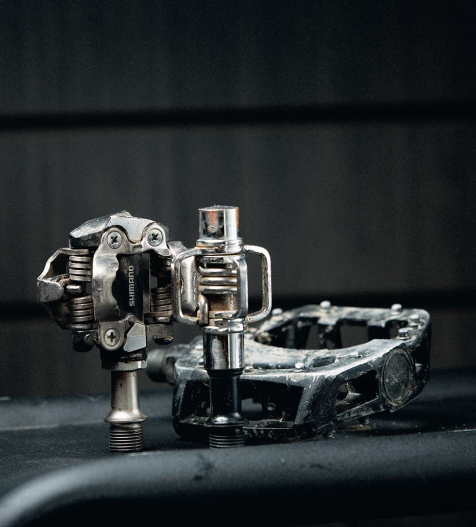 KLIKK KLIKK: Shimano og Crank Brothers lager begge pedaler som gir deg god tråkkutnyttelse, uten å være låst til sykkelen. Foto: Kristoffer H. Kippernes