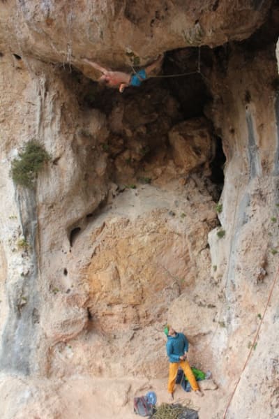 Magnus MItbø på Devers Royale (8c+/9a), sektor Trebenna west sol. Foto Hans-Johan Norstrand Magnus MItbø på Devers Royale (8c+/9a), sektor Trebenna west sol. Foto Hans-Johan Norstrand