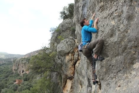Kristoffer Broen på Silvies Secret (5c), sektor Right cave. Foto: Hans-Johan Norstrand Kristoffer Broen på Silvies Secret (5c), sektor Right cave. Foto: Hans-Johan Norstrand