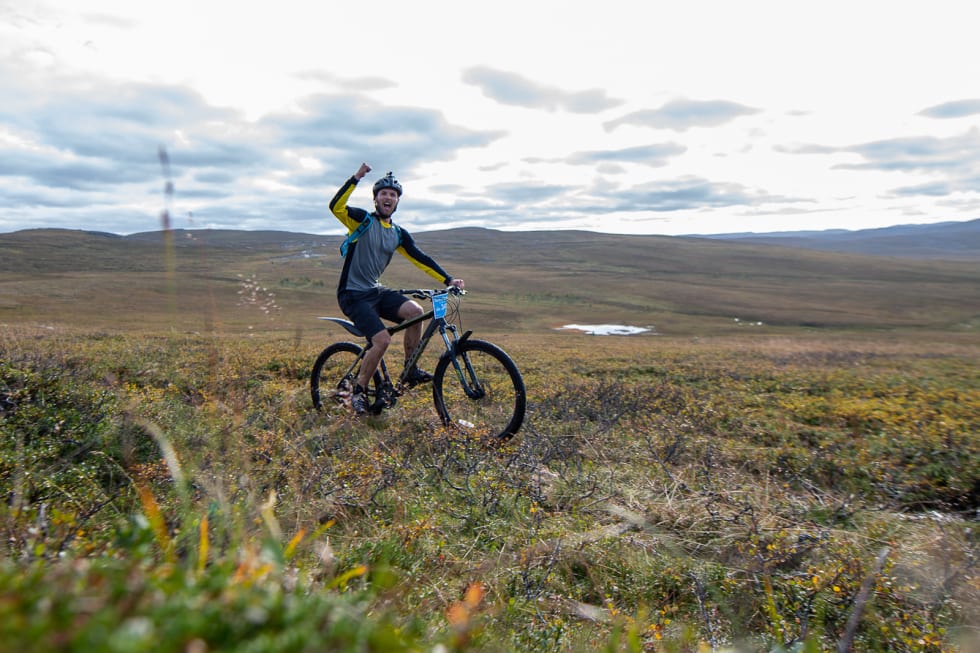 Skaidi Xtreme er en utfordring, så det er grunn til å juble for hver tilbakelagte motbakke. Foto: Cecilia Emilie Johansen, Frikant/Skaidi Xtreme