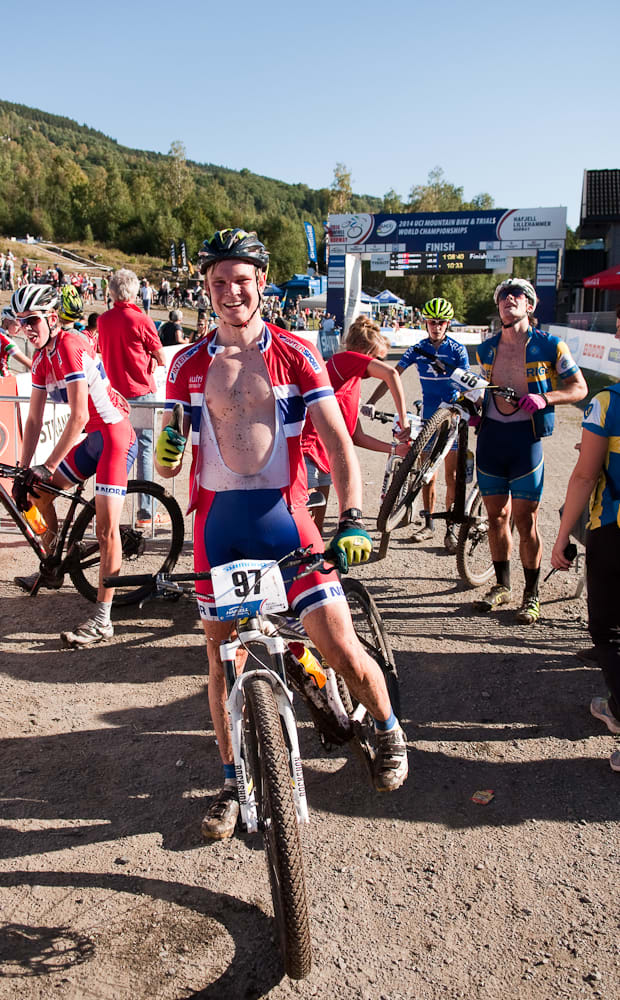 BLID: Petter Fagerhaug nøt det å sykle VM på hjemmebane. Foto: Øyvind Aas