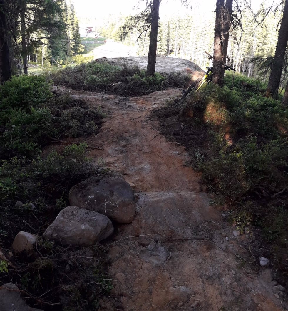 Løypene på Veldre Sag har flere typer elementer og linjer. Foto: Geir Nysveen Sykkelanlegg Veldre Sag 2018 trail - Foto Geir Nyseveen 1200x