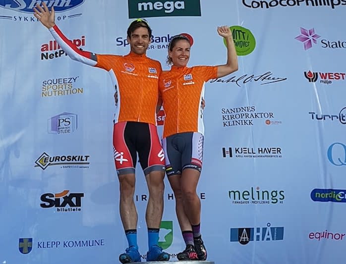 Vidar Mehl og Gunn-Rita Dahle Flesjå. Foto: Swix Hard Rocx Vidar Mehl - Gunn-Rita Dahle Flesjå - Nordsjørittet MTB Marathon 2018 - Privat 700x