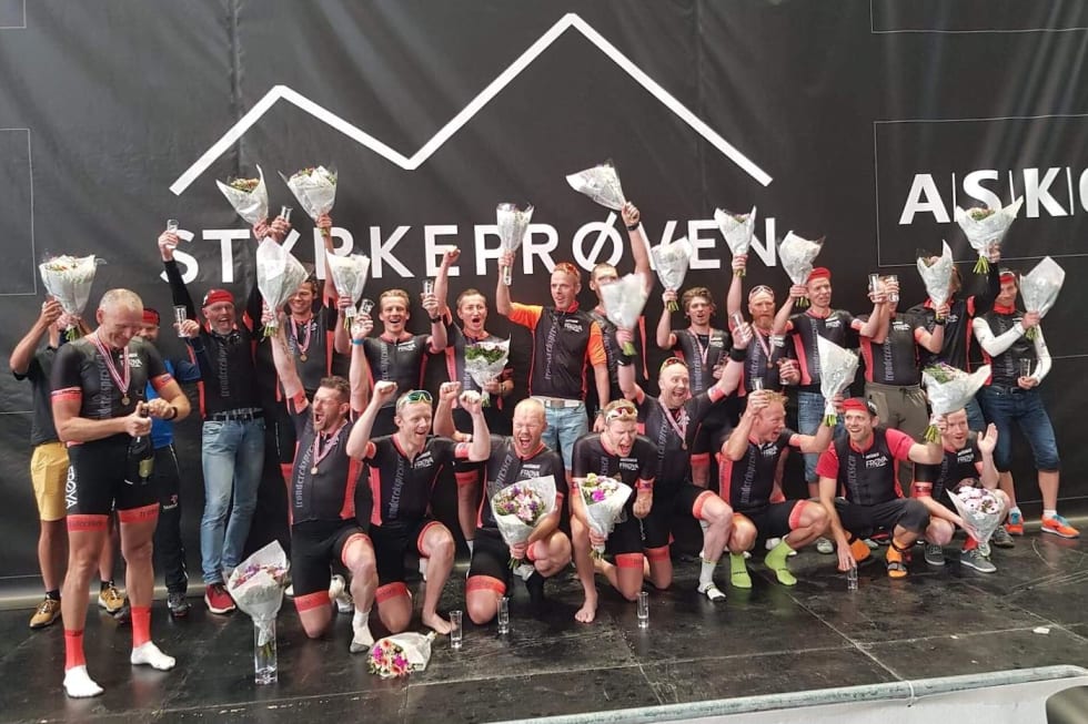 AMBISIØSE: Trønderekspressen går for sin tredje strake seier på Styrkeprøven Trondheim-Oslo. Her etter målgang i juni. Foto: Trønderekspressen Trønderekspressen 2018 - Foto Trønderekspressen 1400x933