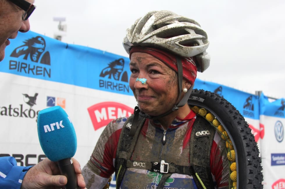 Borghild Løvset tok sin første Birken-seier i 2013. I Norgesmestertrøya, akkurat som hun drømte om. Foto: Ingeborg Scheve Borghild Løvset 2013 Foto Scheve 1400x924