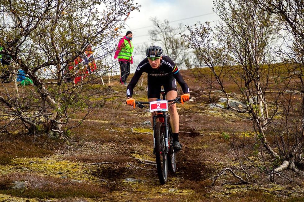 Lars Granberg fra Sepura Toyota racing with Birk ble nummer tre og beste norske i Skaidi Xtreme, som var hans comeback-ritt etter skadene han fikk da han ble påkjørt av en bilist under trening tidligere i sommer. Foto: Ziggy Reklamehuset Nord/Skaidi Xtreme Lars Granberg Skaidi Xtreme 2016 - Ziggi - Reklamehuset Nord 1400x933