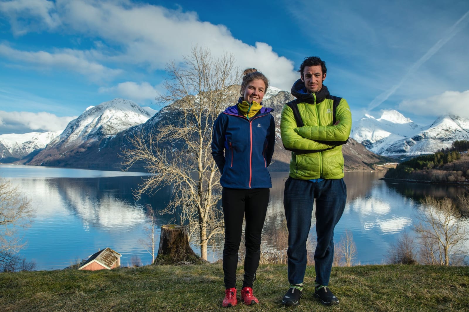 Kilian Jornet og Emelie Forsberg hjemme i Rauma. Foto: Matti Bernitz