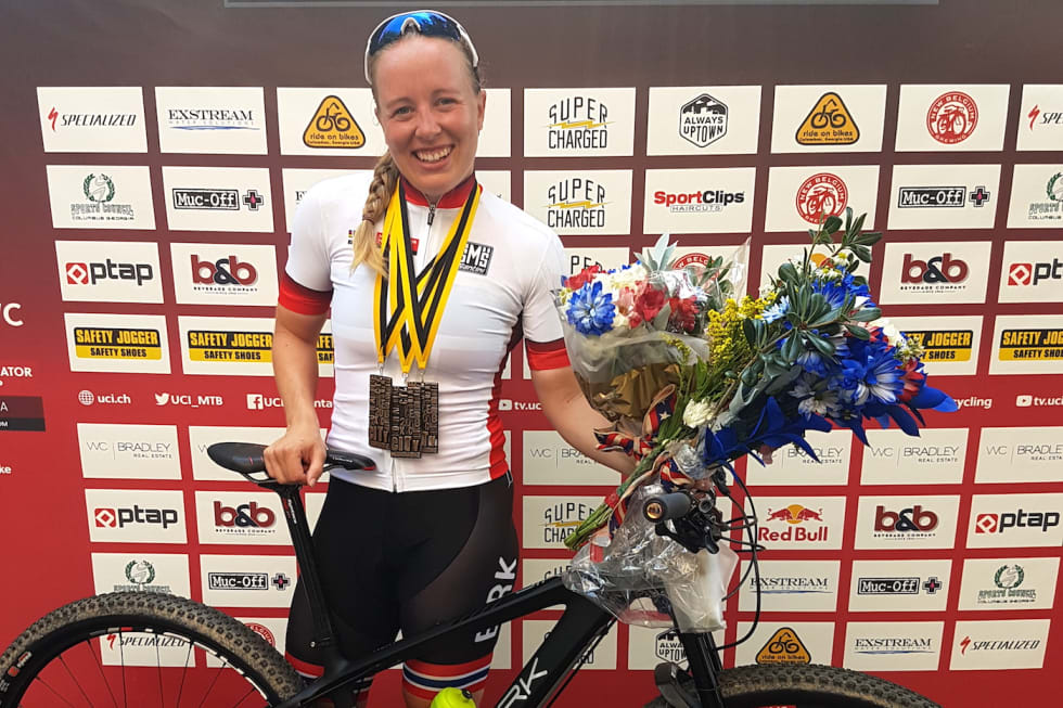 Ingrid Sofie Bøe Jacobsen tok seieren på første runde i sprintverdenscupen. Foto: Vegard Utne Ingrid Sofie Bøe Jacobsen 1st - UCI Sprint WC USA June 3-18 - Vegard Utne 1400x933