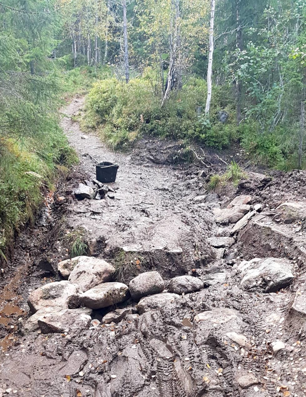 NOTS Trondheim er opptatt av å gjøre grunnarbeidet skikkelig, og legger mye arbeid i drenering og steinlegging. Foto: NOTS Trondheim NOTS Trondheim - dugnad 2018 - drenering 1200x