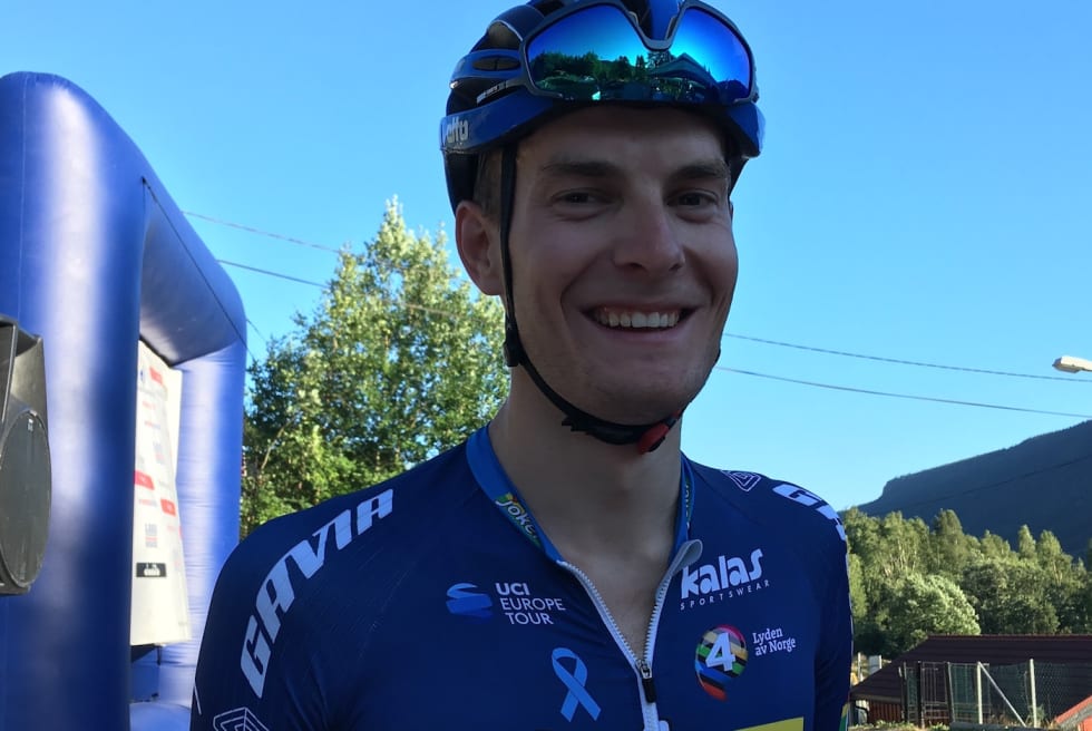 TEMPOKONGEN: Markus Hoelgaard hadde gode bein på åpningsetappen i Tour de Hallingdal. Foto: Ingeborg Scheve Markus Hoelgaard - Tempo Tour de Hallingdal 2018 - Scheve 1400x933