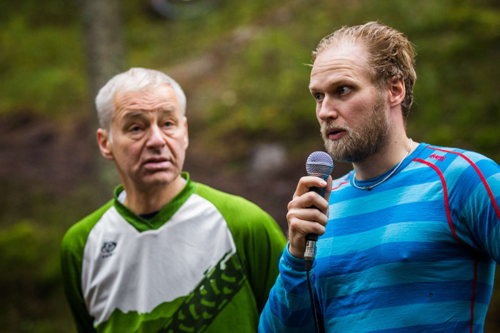 NOTSTALE: Det samme gjorde lederen av NOTS, Stian Bergeland (t.h.), og lederen av NOTS Oslo og omegn, Øyvind Rørslett. (foto: Snorre Veggan) pioneren-3473a